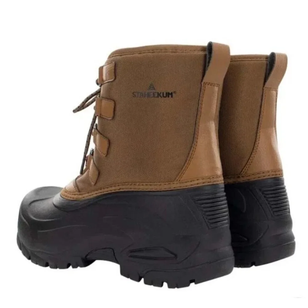 Staheekum Men's 11 Winter Snow Boots Waterproof Insulated Outdoor Faux Fur Brown